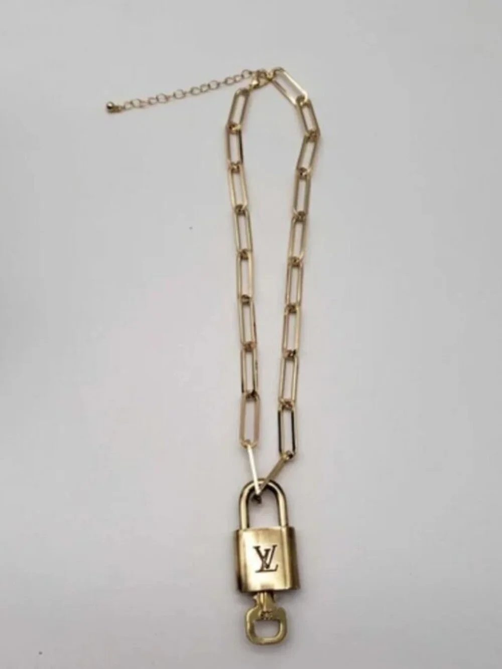 Gold-Plated Necklace with Authentic Louis Vuitton Padlock